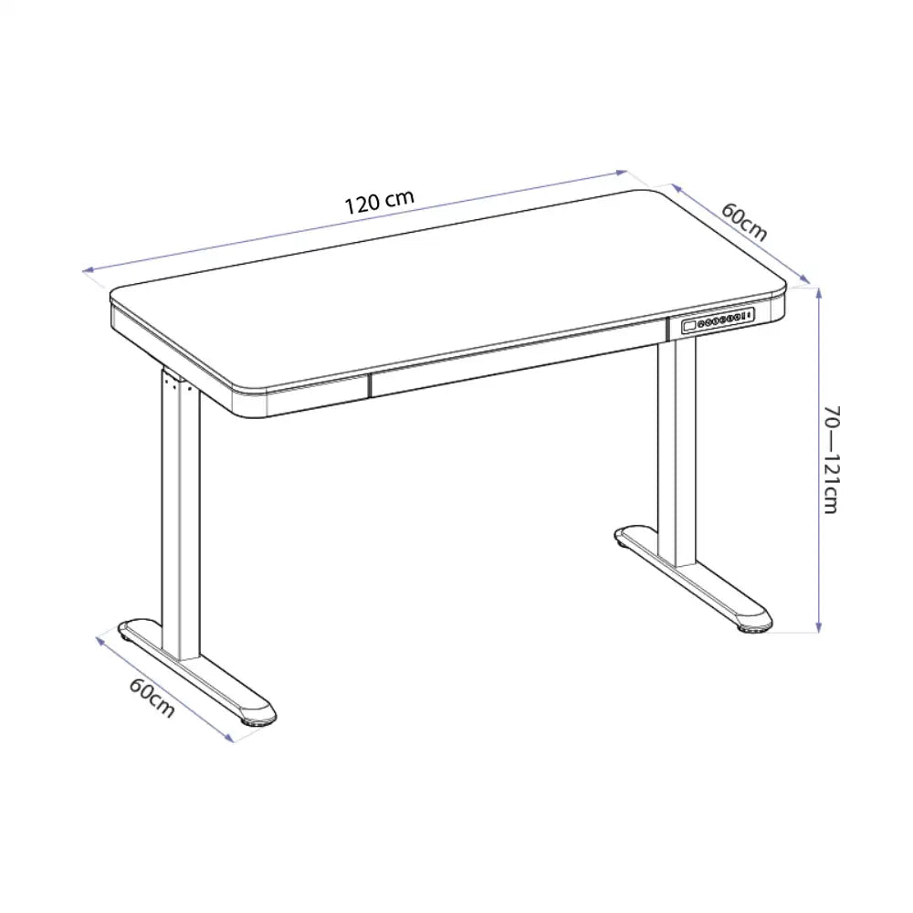 Mesa com Regulagem de Altura Elétrica Elements Musa Wood